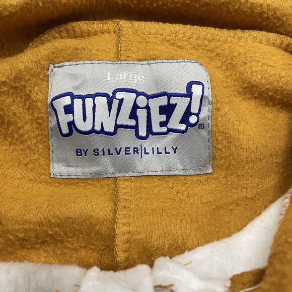 Funziez by Silver Lilly One-piece Pajamas Womens Large Brown Hooded Kigurumi - Picture 5 of 6